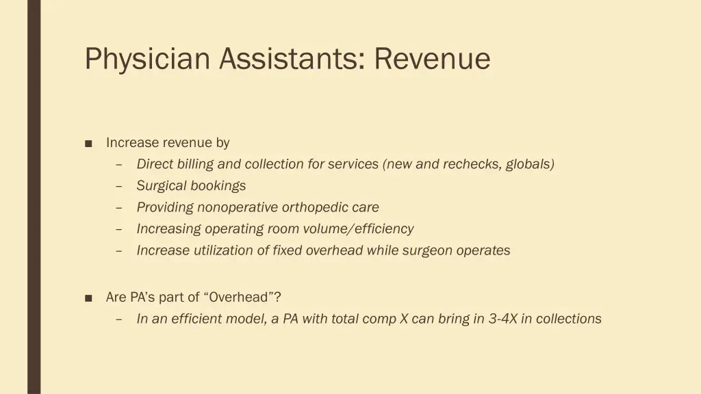 physician assistants revenue