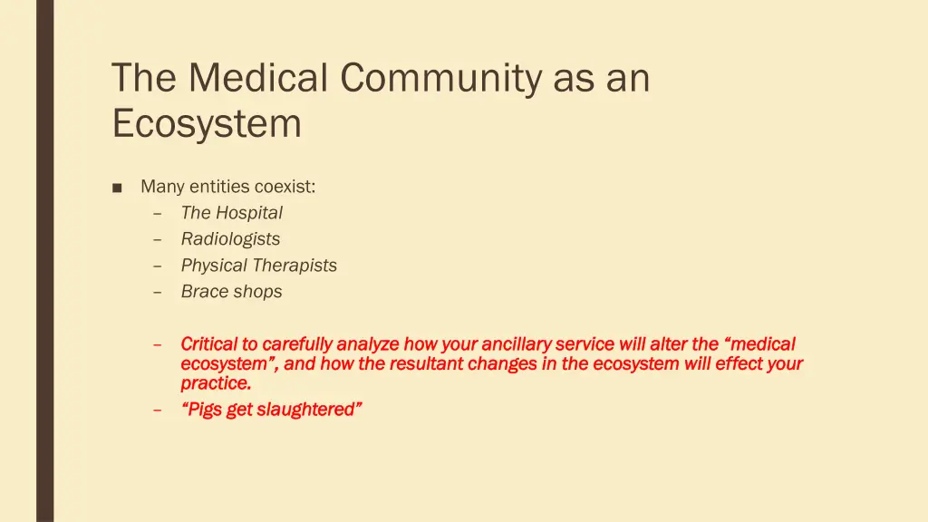the medical community as an ecosystem