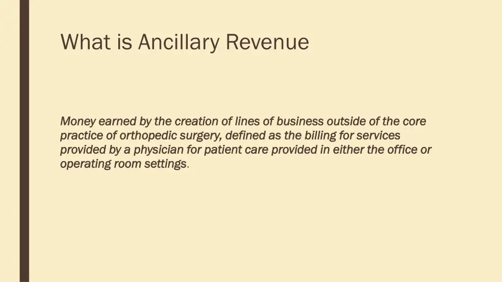 what is ancillary revenue