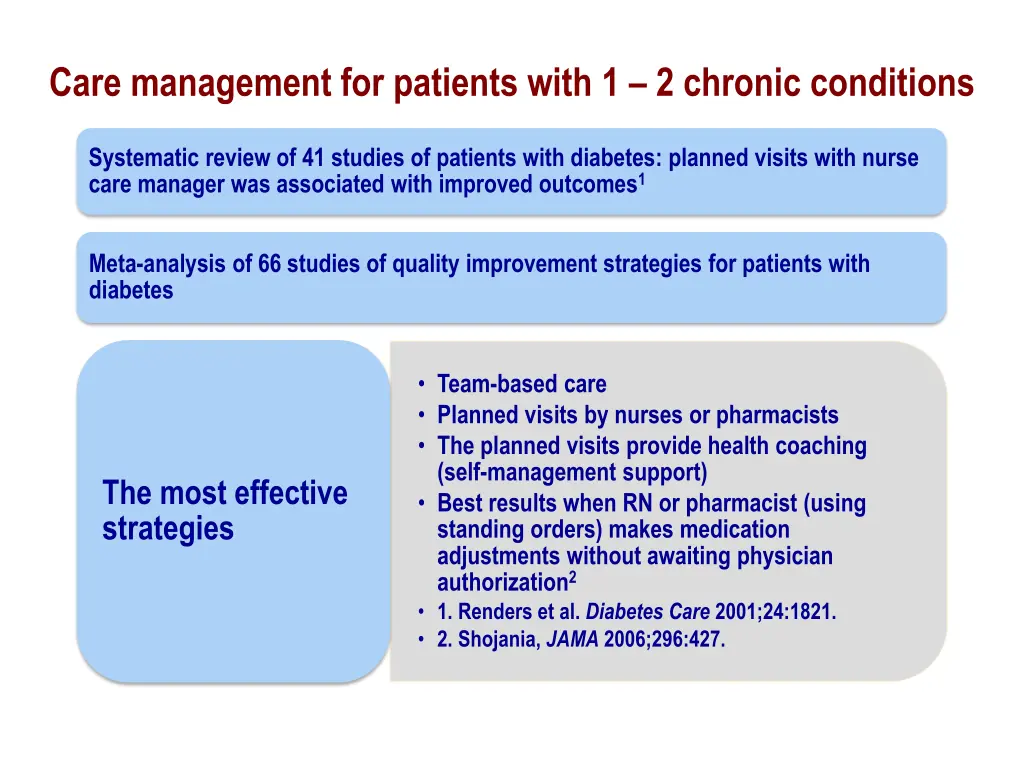 care management for patients with 1 2 chronic