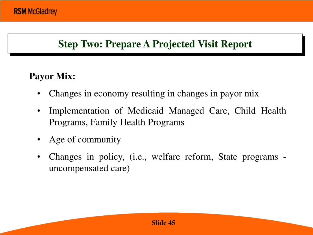 step two prepare a projected visit report 4