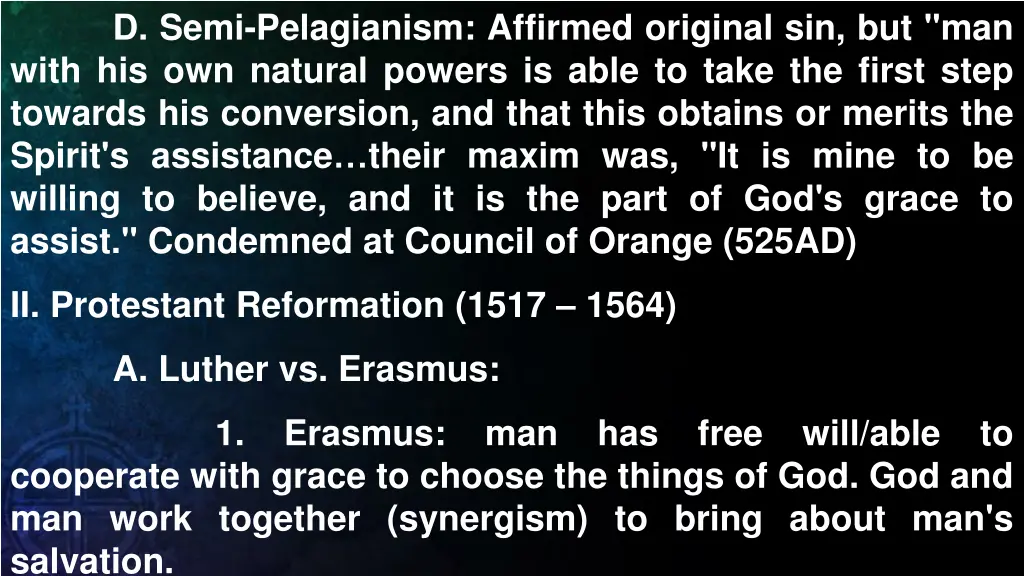 d semi pelagianism affirmed original