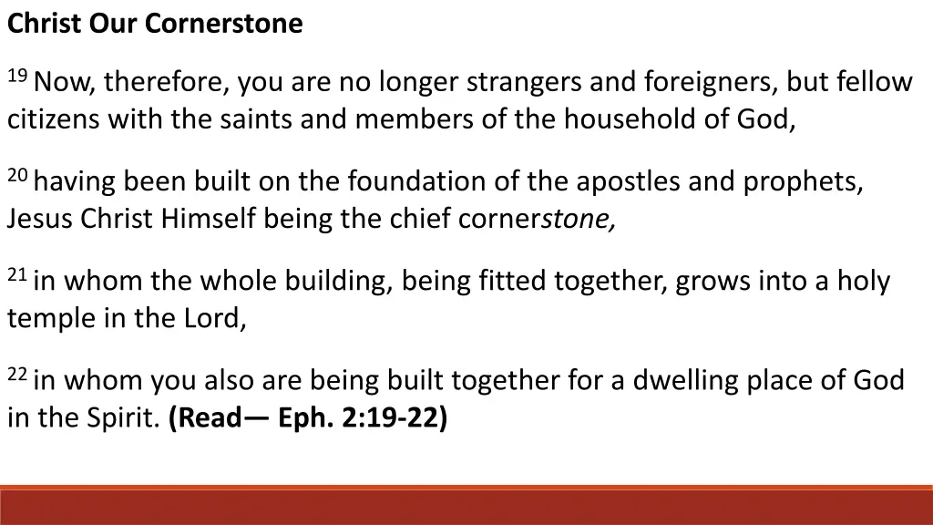 christ our cornerstone