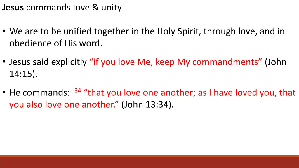 jesus commands love unity