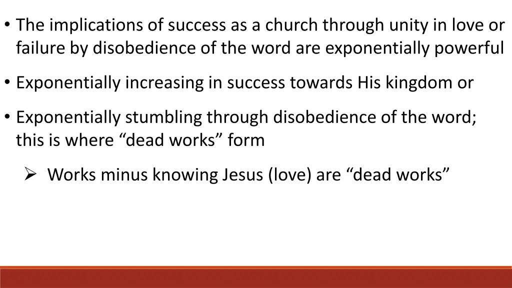 the implications of success as a church through