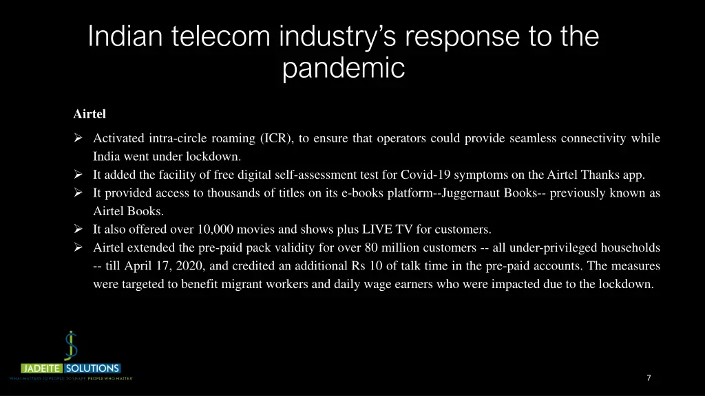indian telecom industry s response to the pandemic