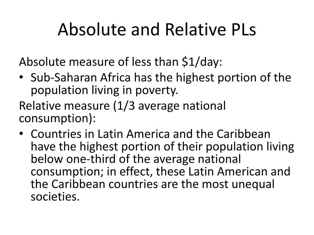 absolute and relative pls 1