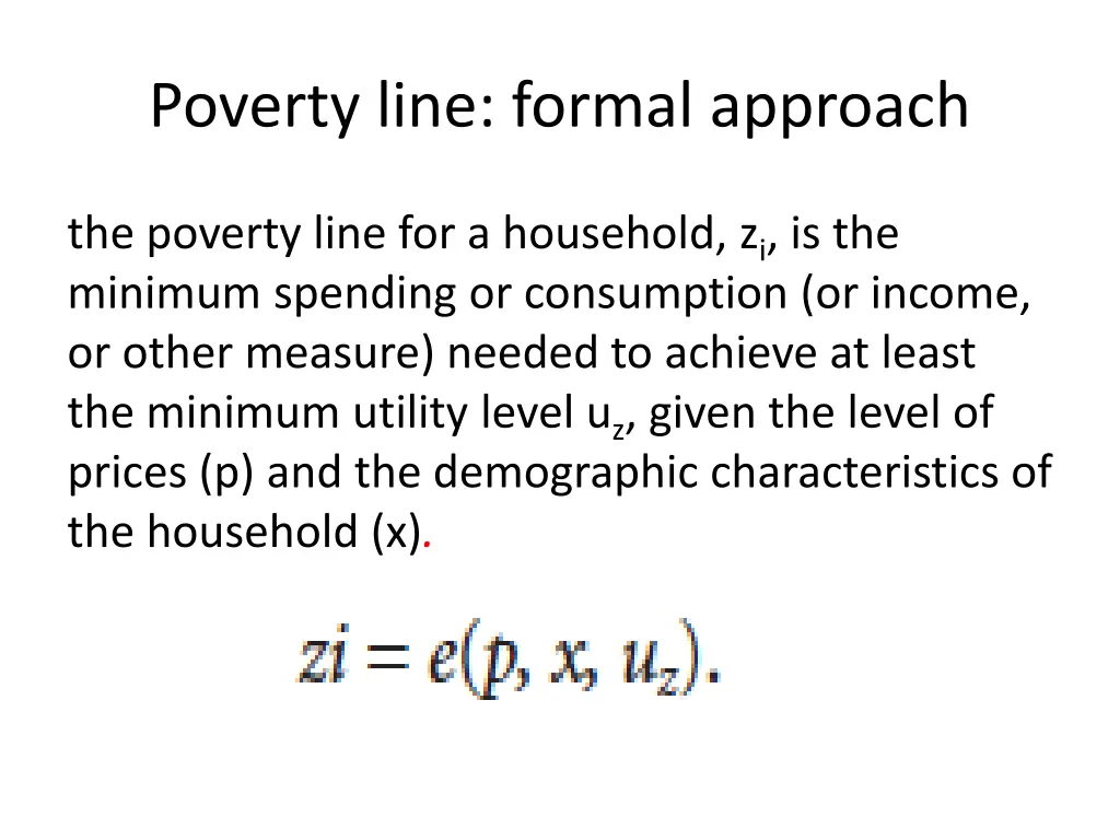 poverty line formal approach