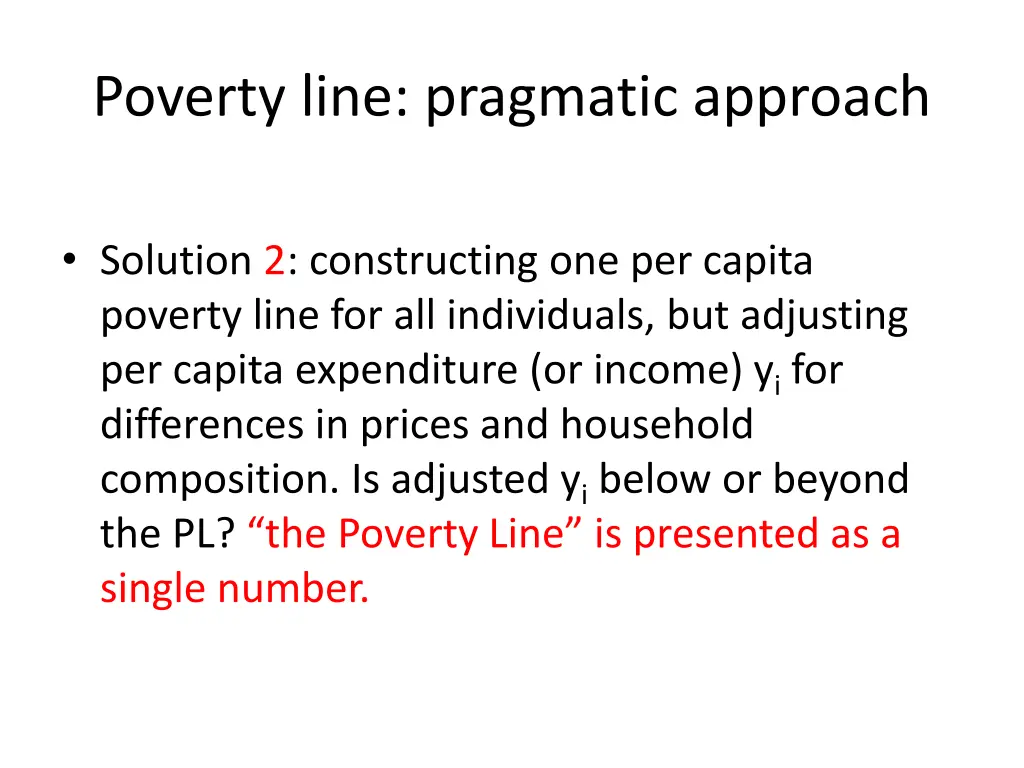 poverty line pragmatic approach 1