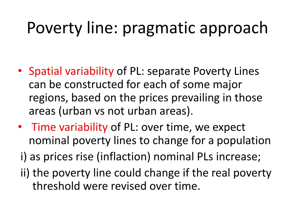 poverty line pragmatic approach 2