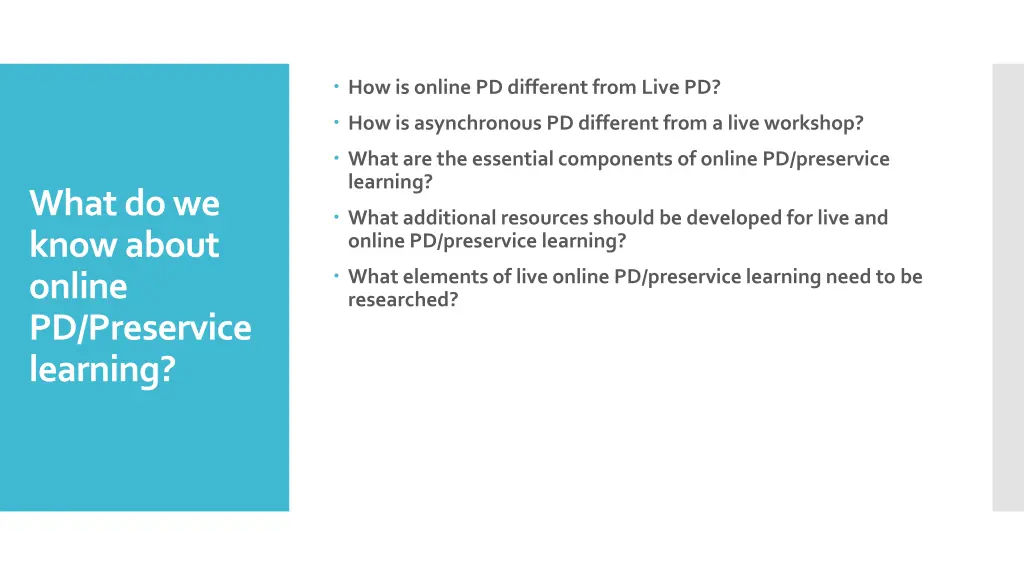 how is online pd different from live pd