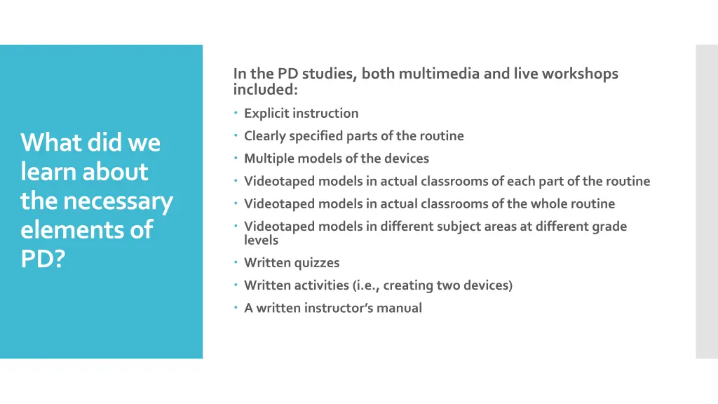 in the pd studies both multimedia and live