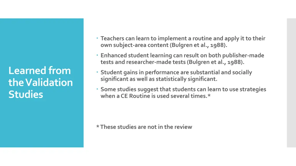 teachers can learn to implement a routine