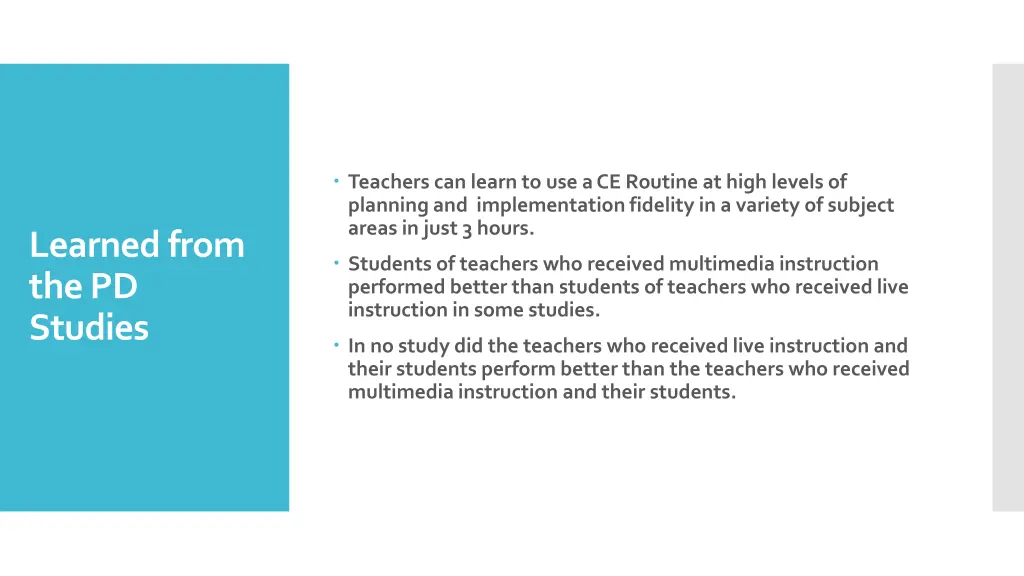 teachers can learn to use a ce routine at high