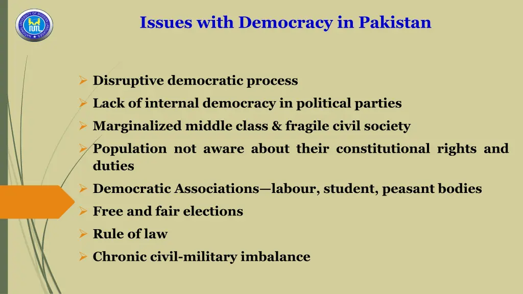 issues with democracy in pakistan