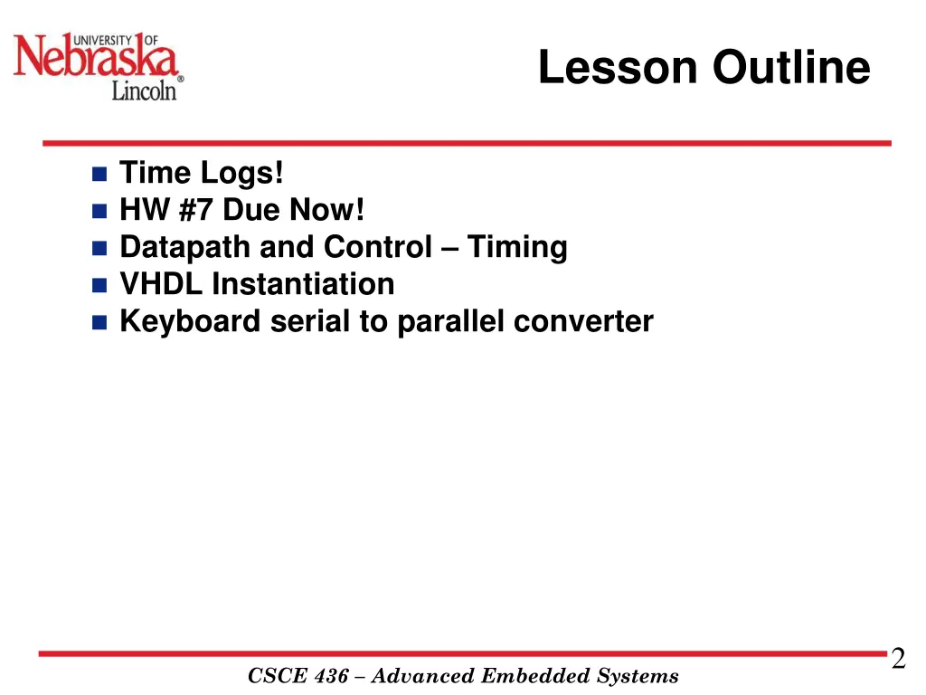 lesson outline