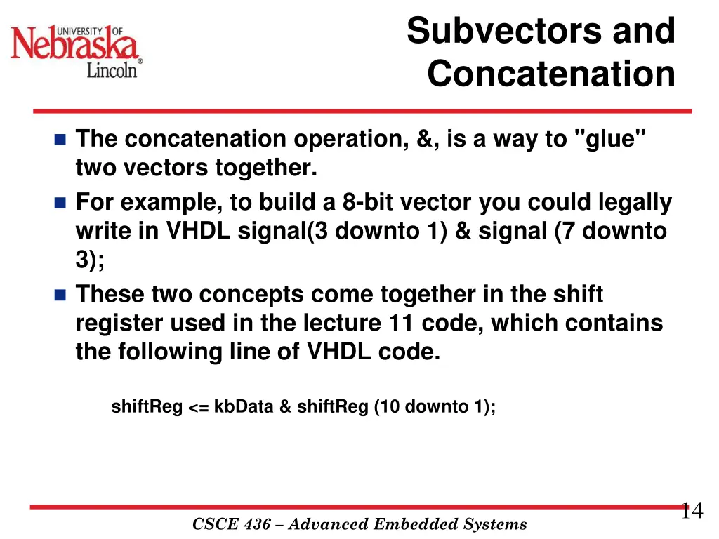 subvectors and concatenation 1