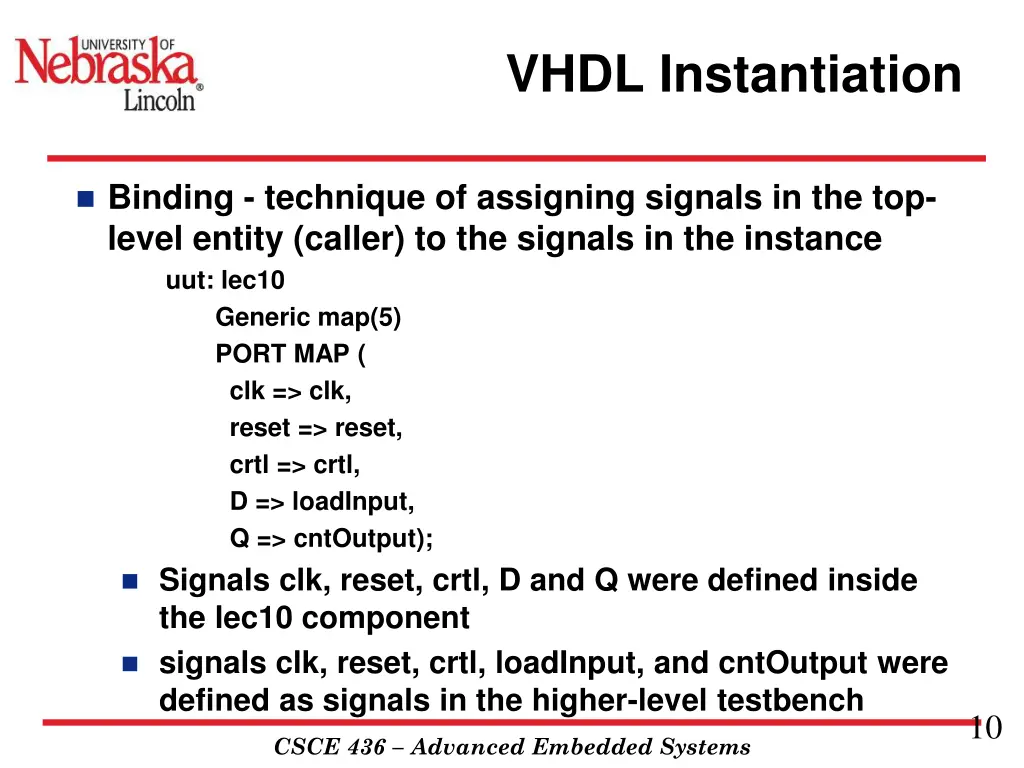 vhdl instantiation 1