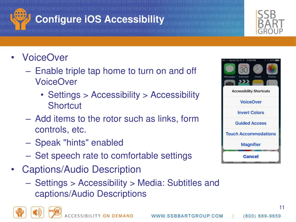 configure ios accessibility