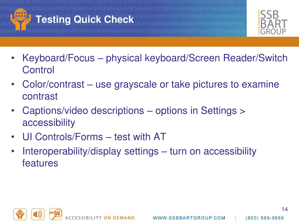 testing quick check