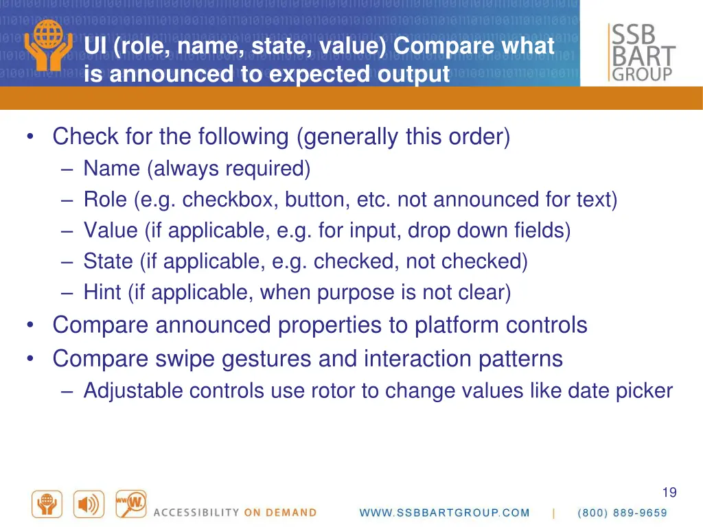 ui role name state value compare what