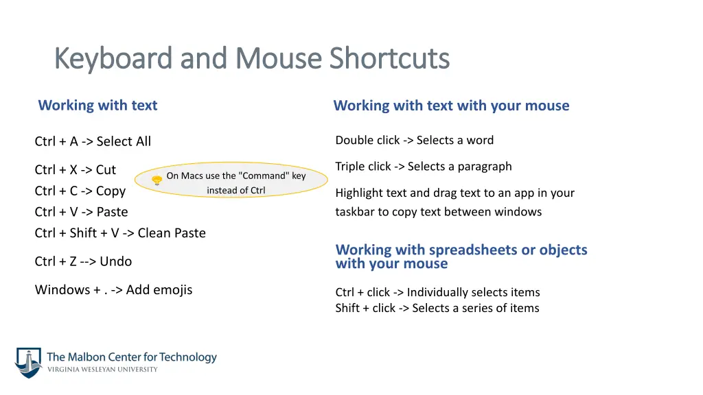 keyboard and mouse shortcuts keyboard and mouse
