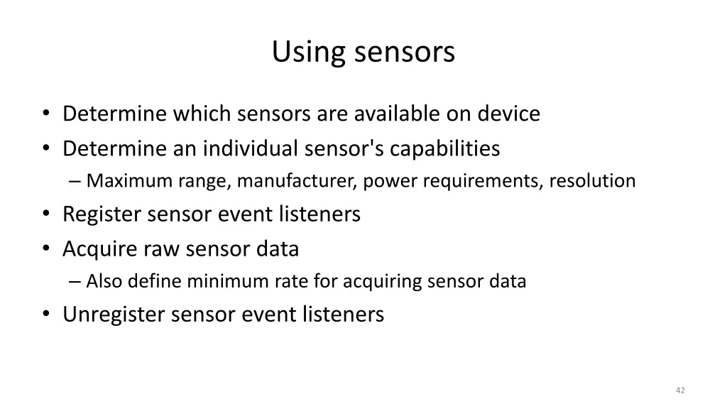 using sensors
