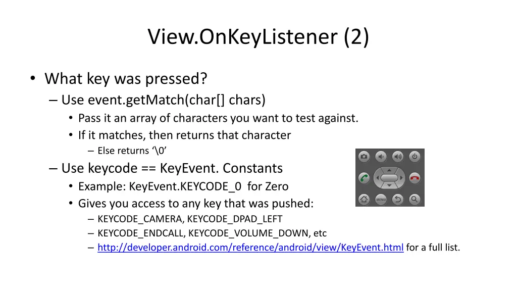 view onkeylistener 2
