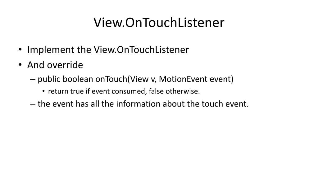 view ontouchlistener
