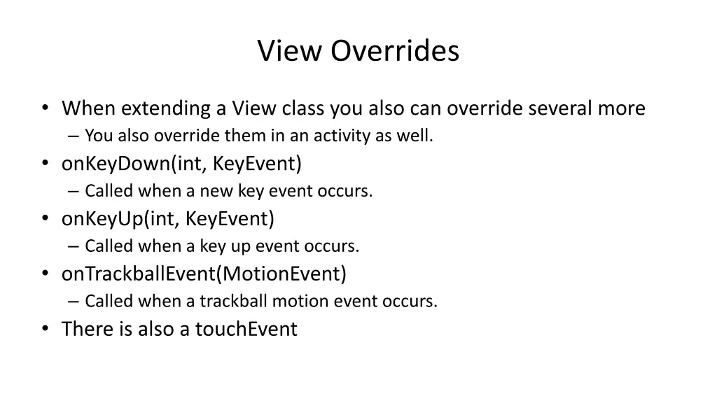 view overrides