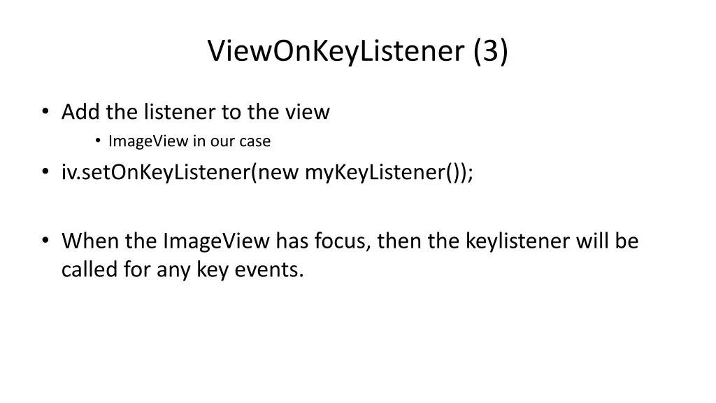 viewonkeylistener 3