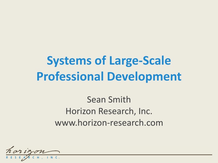 systems of large scale professional development