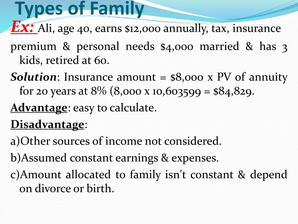 types of family ex ali age 40 earns