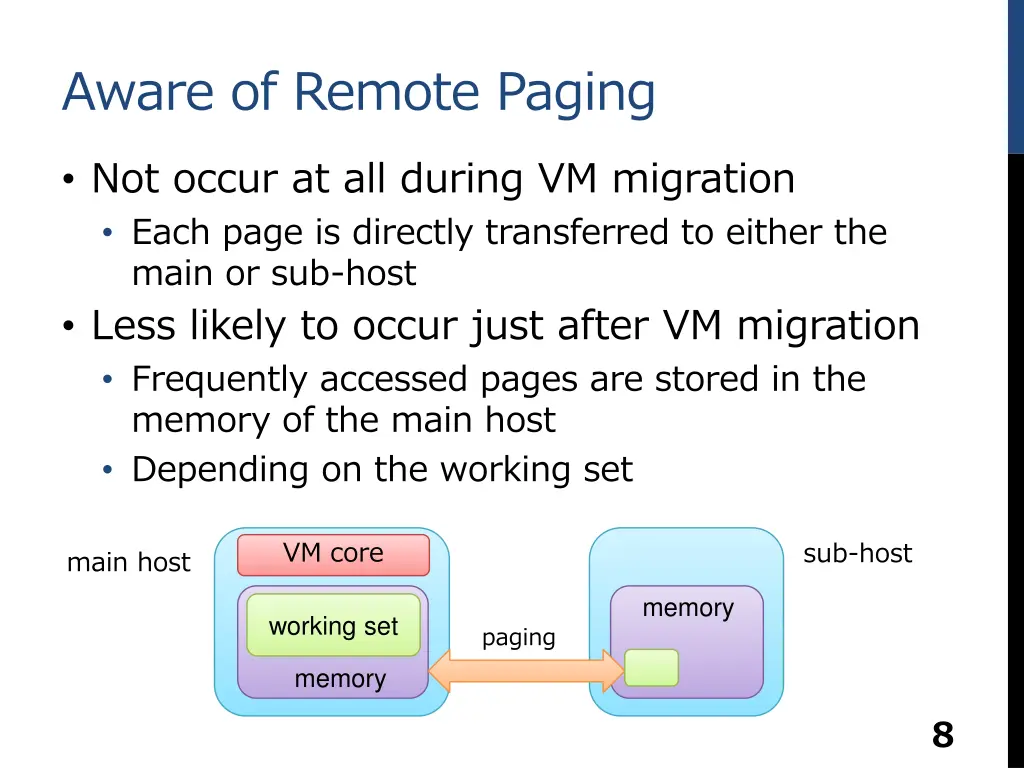 aware of remote paging not occur at all during