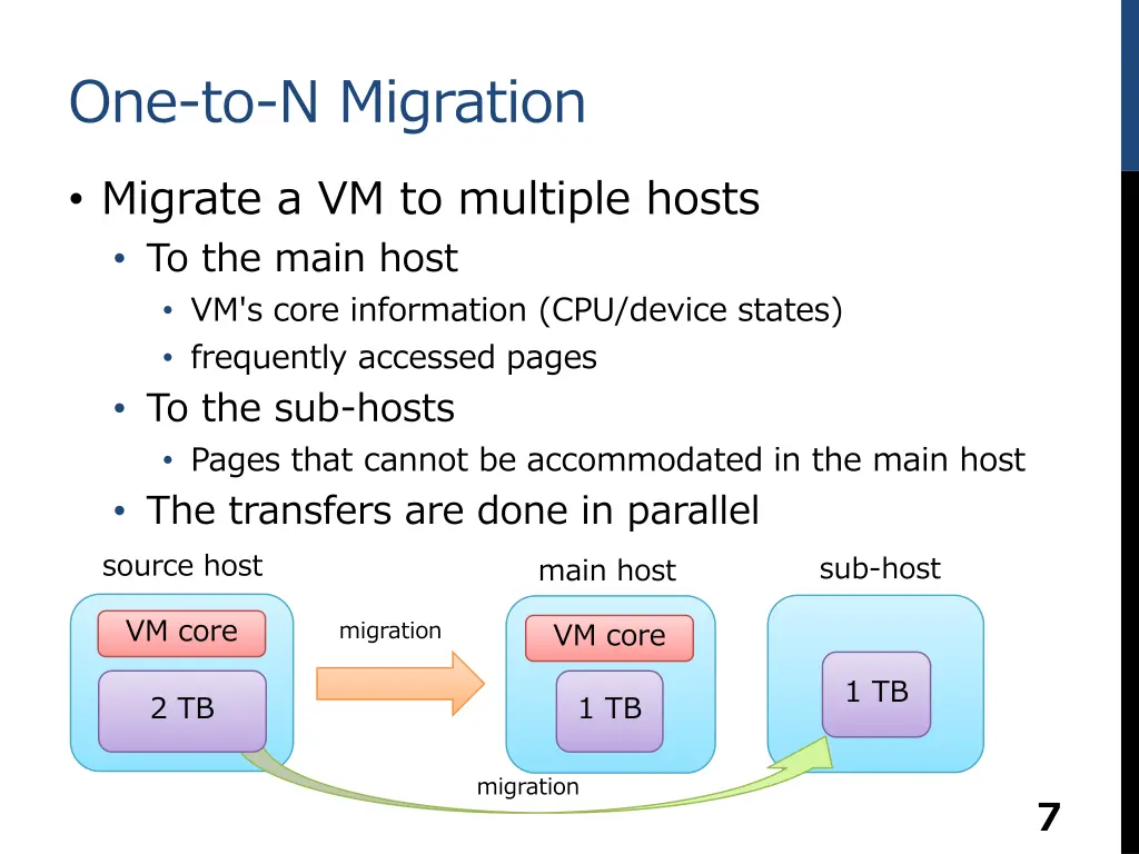 one to n migration migrate a vm to multiple hosts