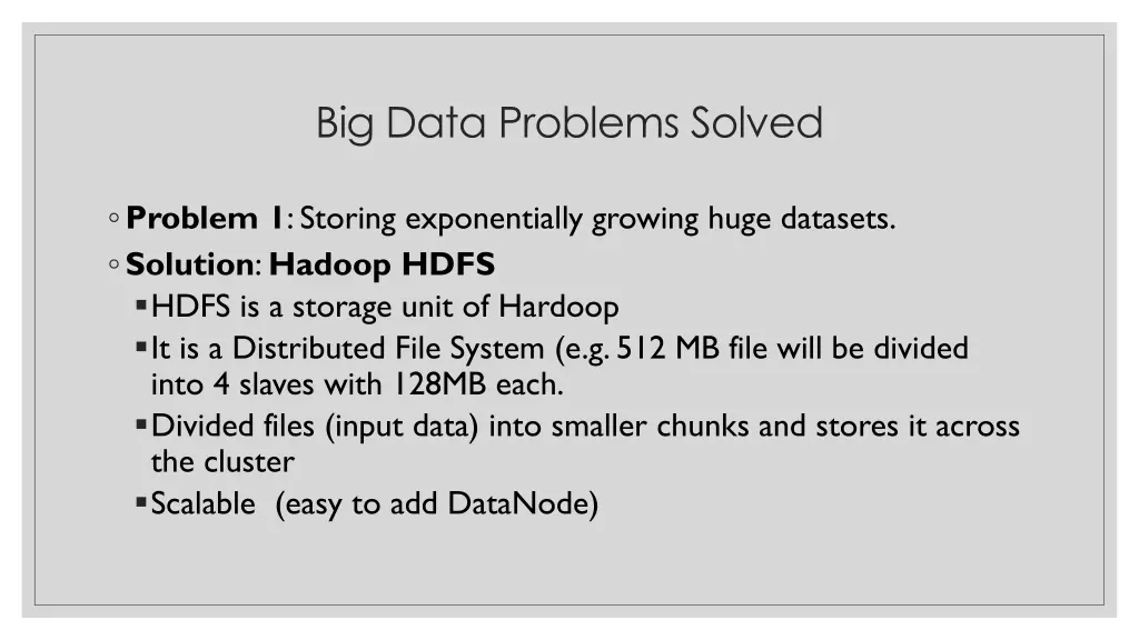 big data problems solved