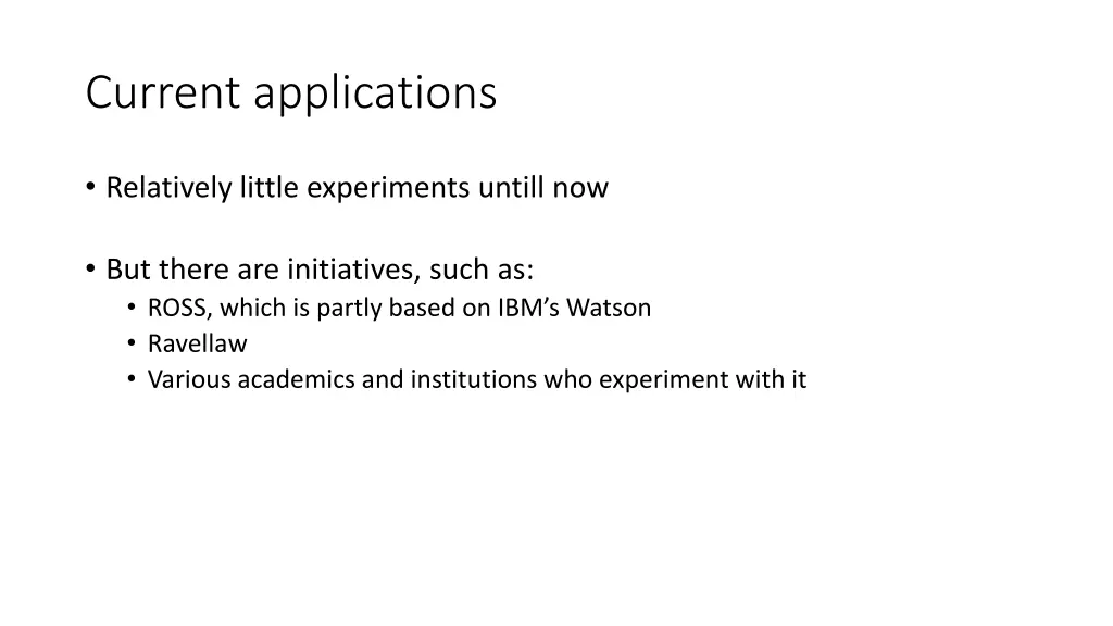 current applications