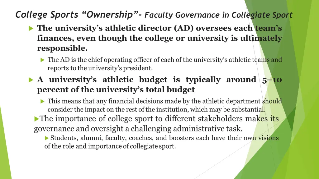 college sports ownership faculty governance
