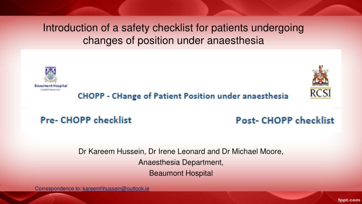 introduction of a safety checklist for patients