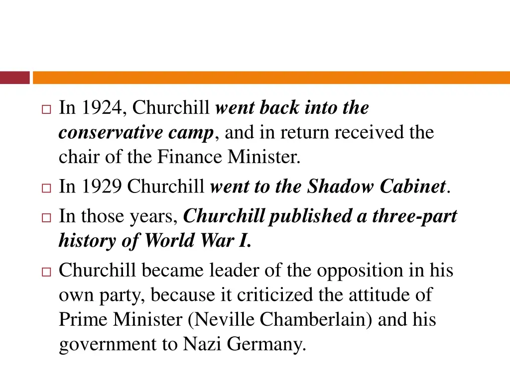 in 1924 churchill went back into the conservative