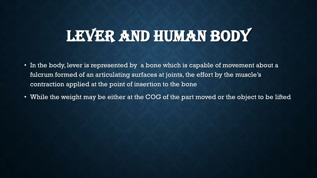 lever and human body lever and human body
