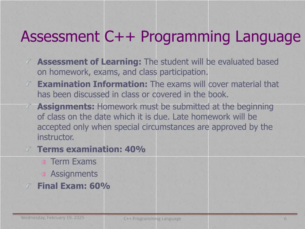 assessment c programming language