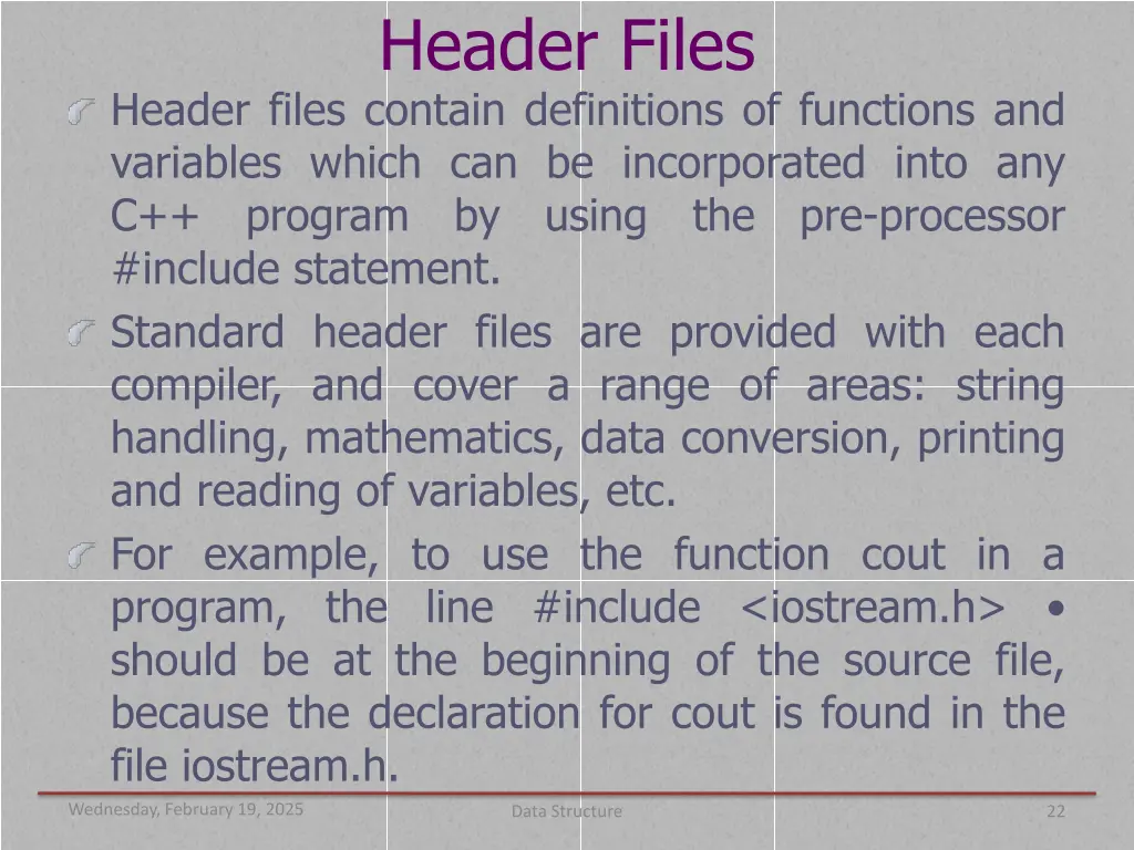 header files