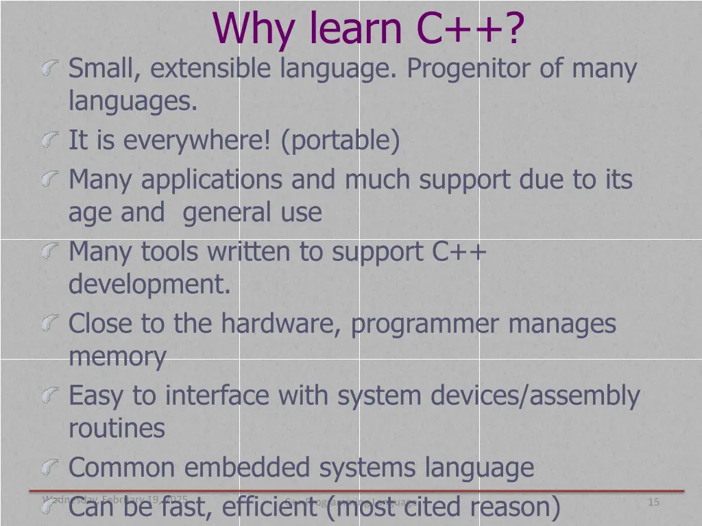 why learn c small extensible language progenitor