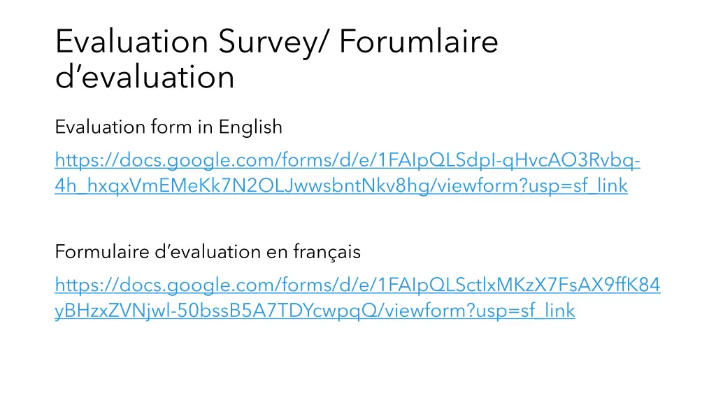 evaluation survey forumlaire d evaluation
