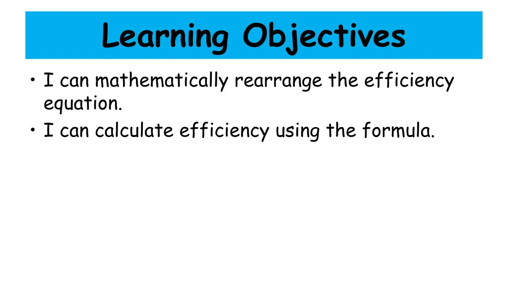 learning objectives