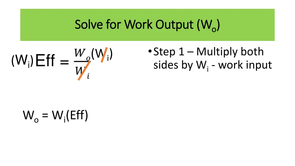 solve for work output w solve for work output