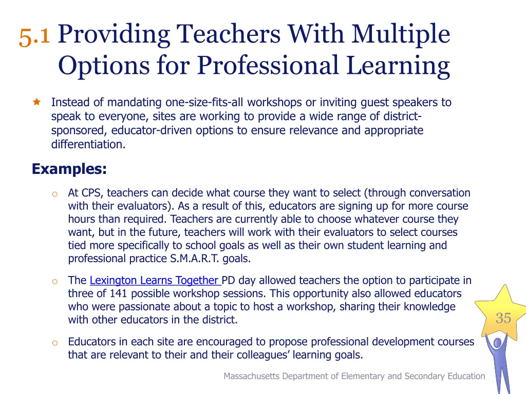 5 1 providing teachers with multiple options