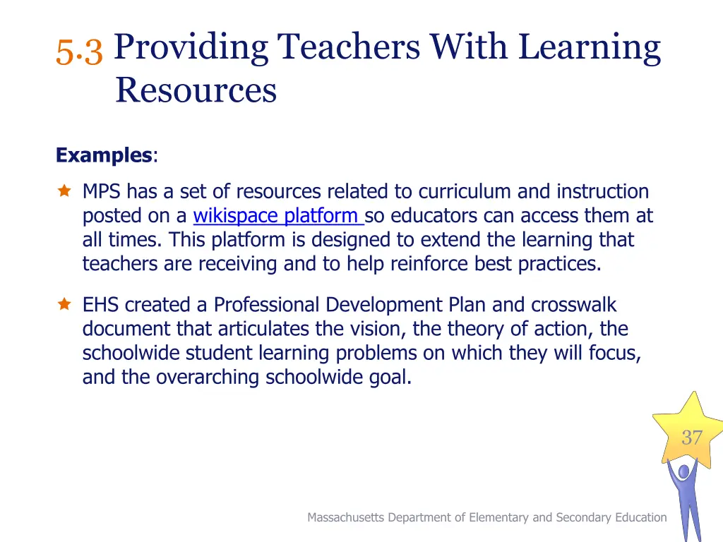 5 3 providing teachers with learning resources