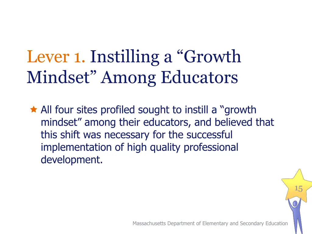 lever 1 instilling a growth mindset among